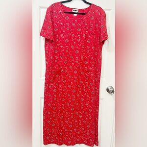 Vintage WINONA made in USA Maxi Red T-shirt Dress  Size XL